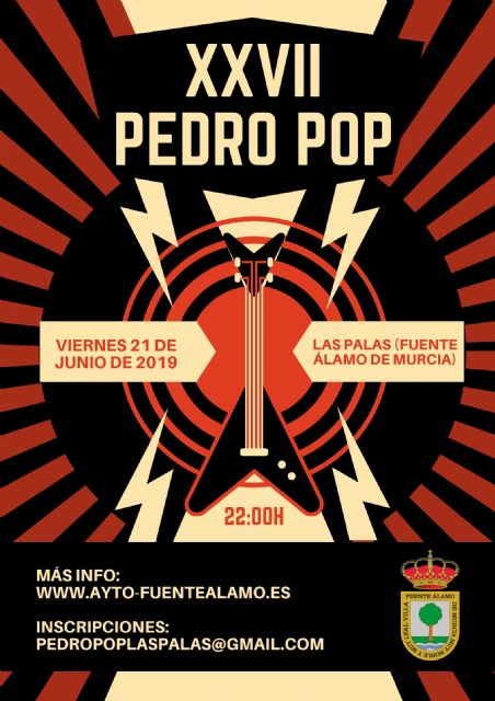 Abierto el plazo de inscripción en el concurso musical ´Pedro Pop´ que se celebrará el próximo 21 de junio