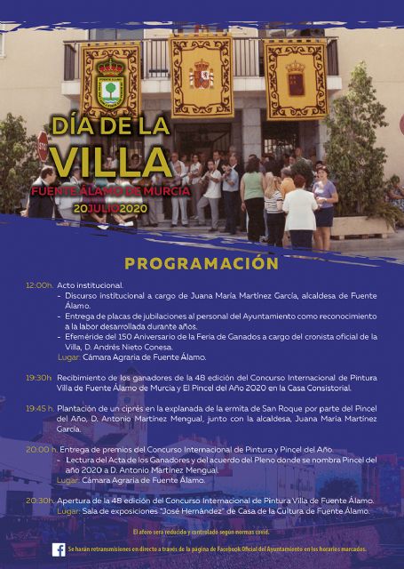 Fuente Álamo celebrará el 'Día de la Villa' con un acto institucional que homenajeará la labor de su personal jubilado