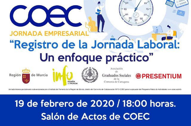 COEC organiza dos jornadas técnicas en Cartagena y Fuente Álamo sobre la nueva regulación de control horario